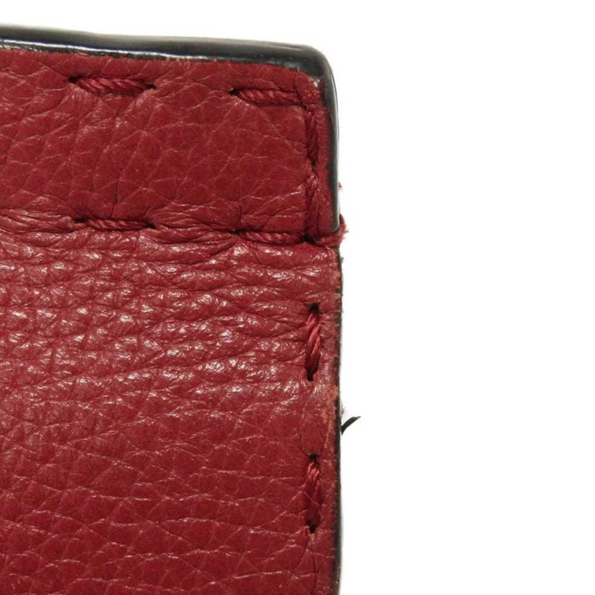 Gucci Gg Marmont Red Color Leather Handbag Shoulder Bag (Pre-Owned)