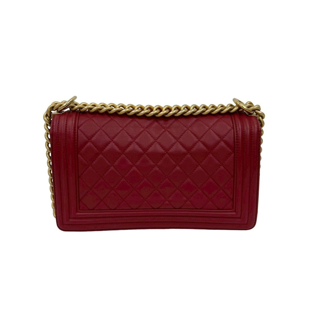 Chanel Red Color Leather Shoulder Bag (Pre-Owned)