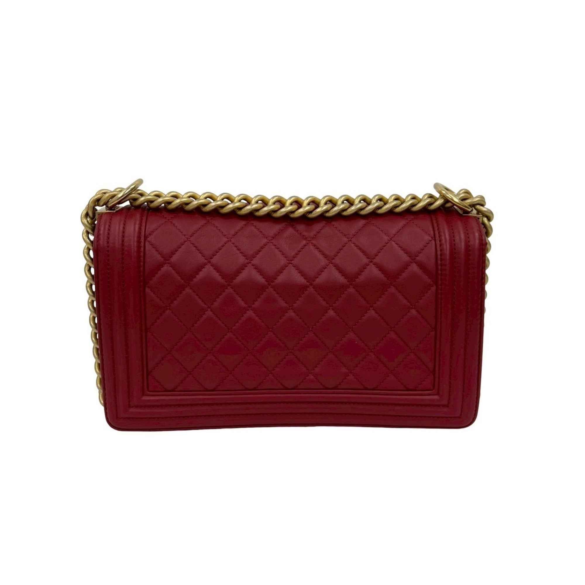 Chanel Red Color Leather Shoulder Bag (Pre-Owned)