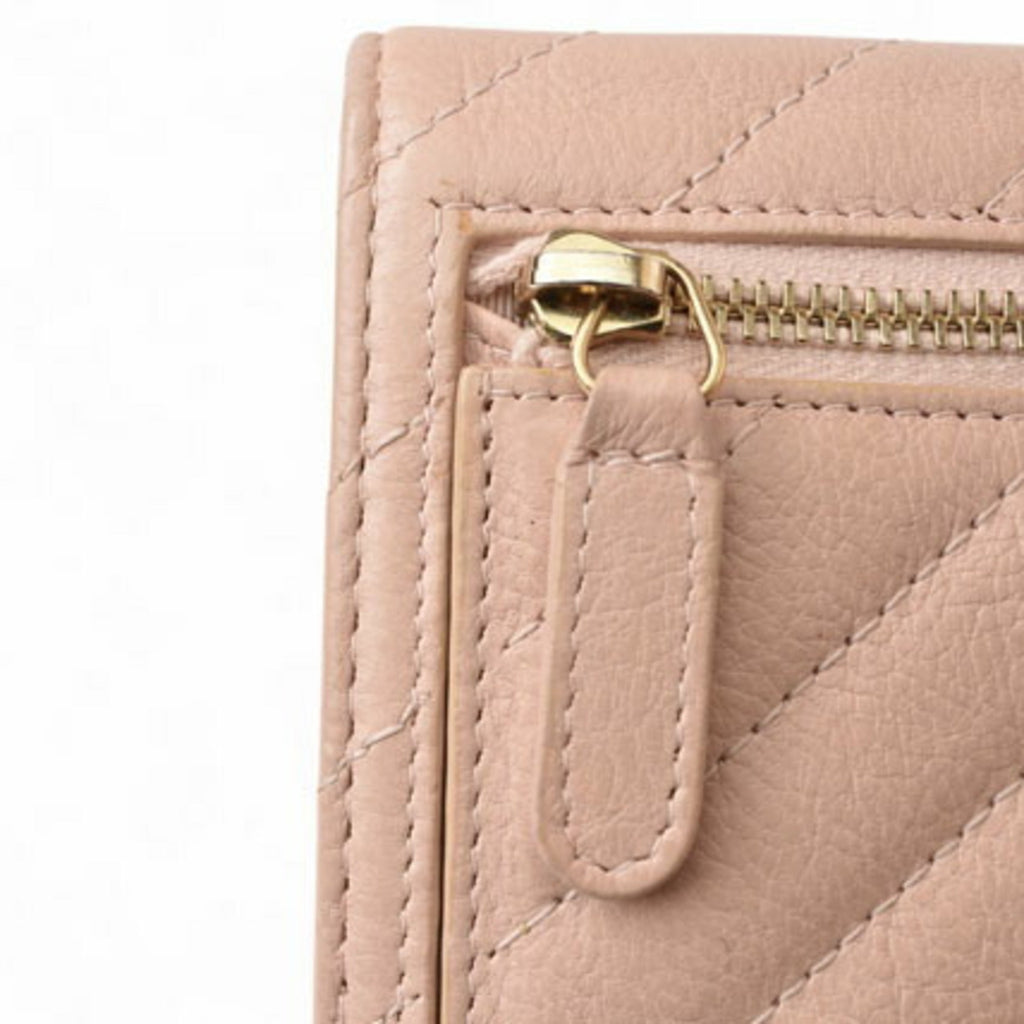 Chanel Baby Pink Leather Wallet (Tri-Fold) (Pre-Owned)