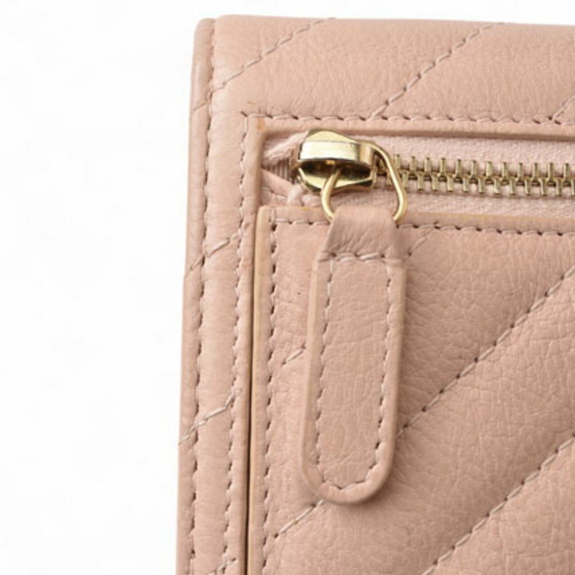 Chanel Baby Pink Leather Wallet (Tri-Fold) (Pre-Owned)