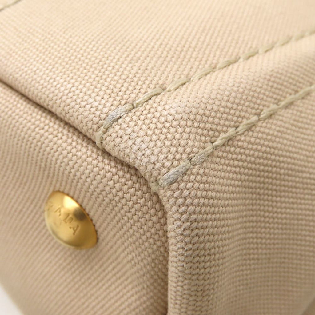 Prada Beige Canvas Handbag (Pre-Owned)