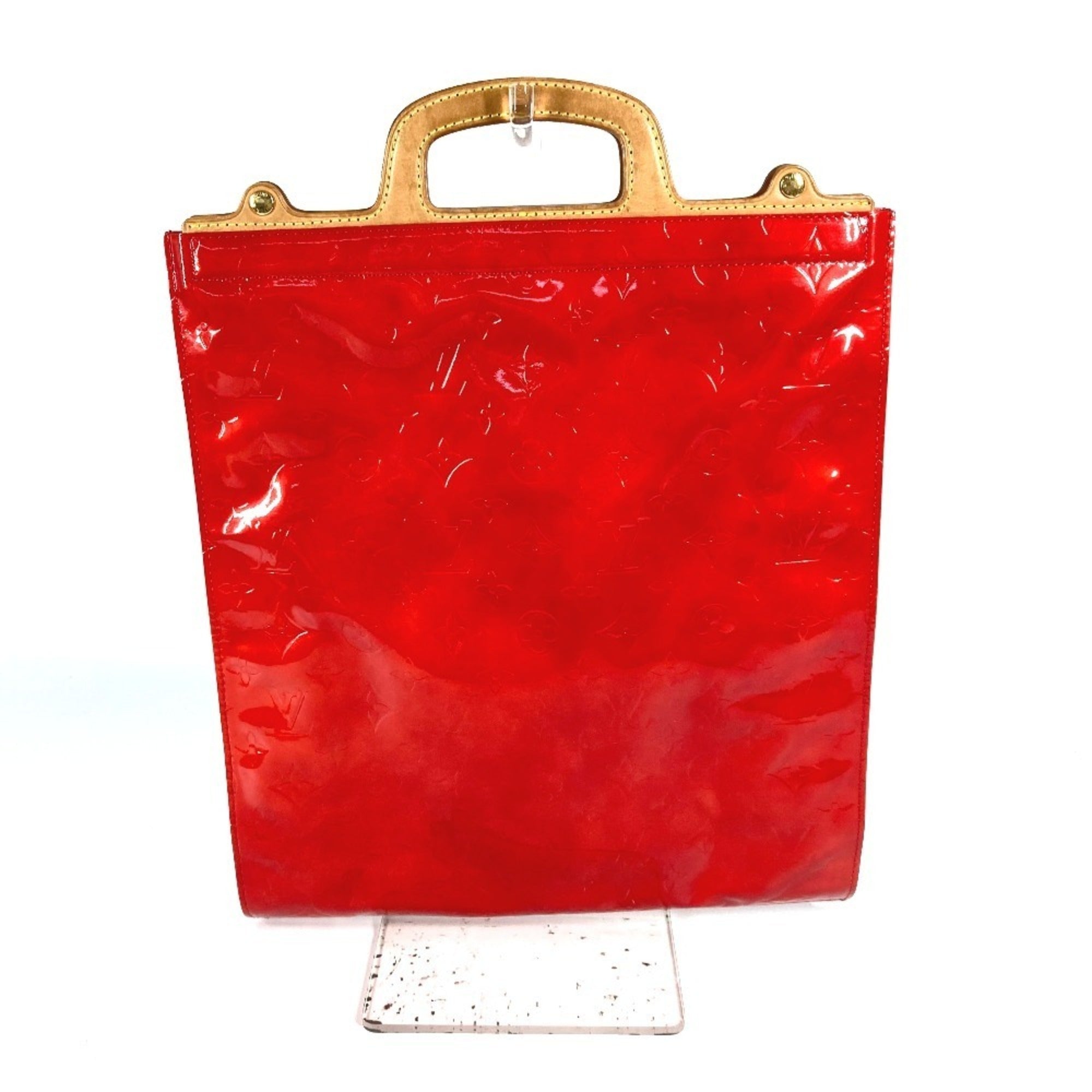 Louis Vuitton Red Color Monogram Vernis Handbag Tote Bag (Pre-Owned)
