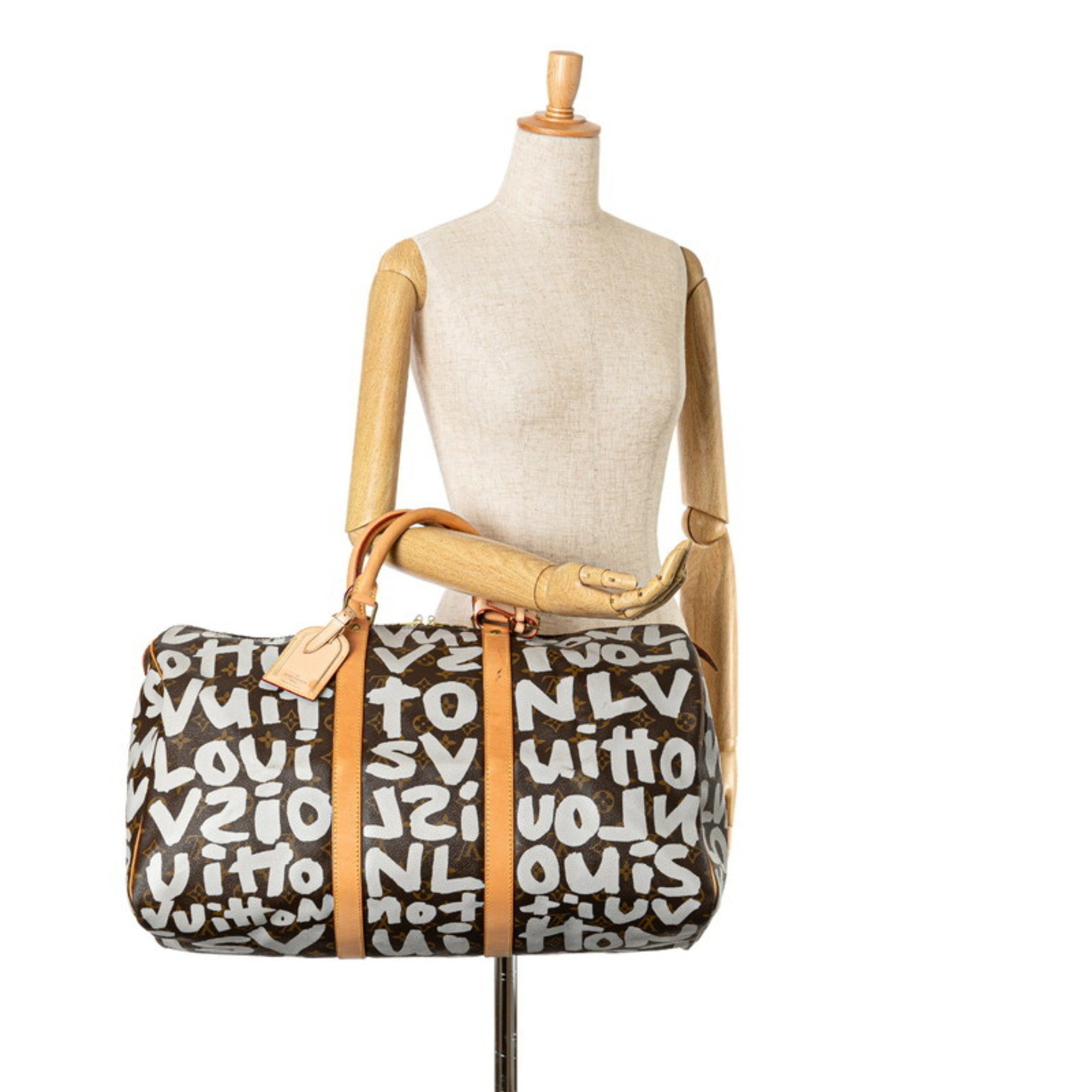 Louis Vuitton Argent Brown Pvc Leather Boston Bag (Pre-Owned)