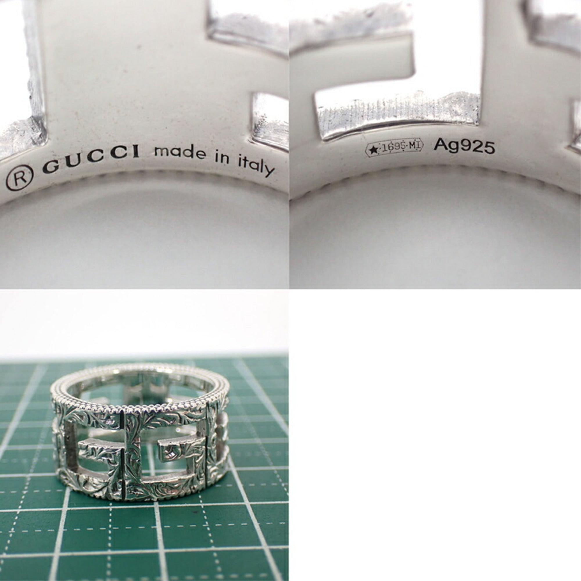 Gucci Silver Sterling Silver 925 Band Ring (Pre-Owned)