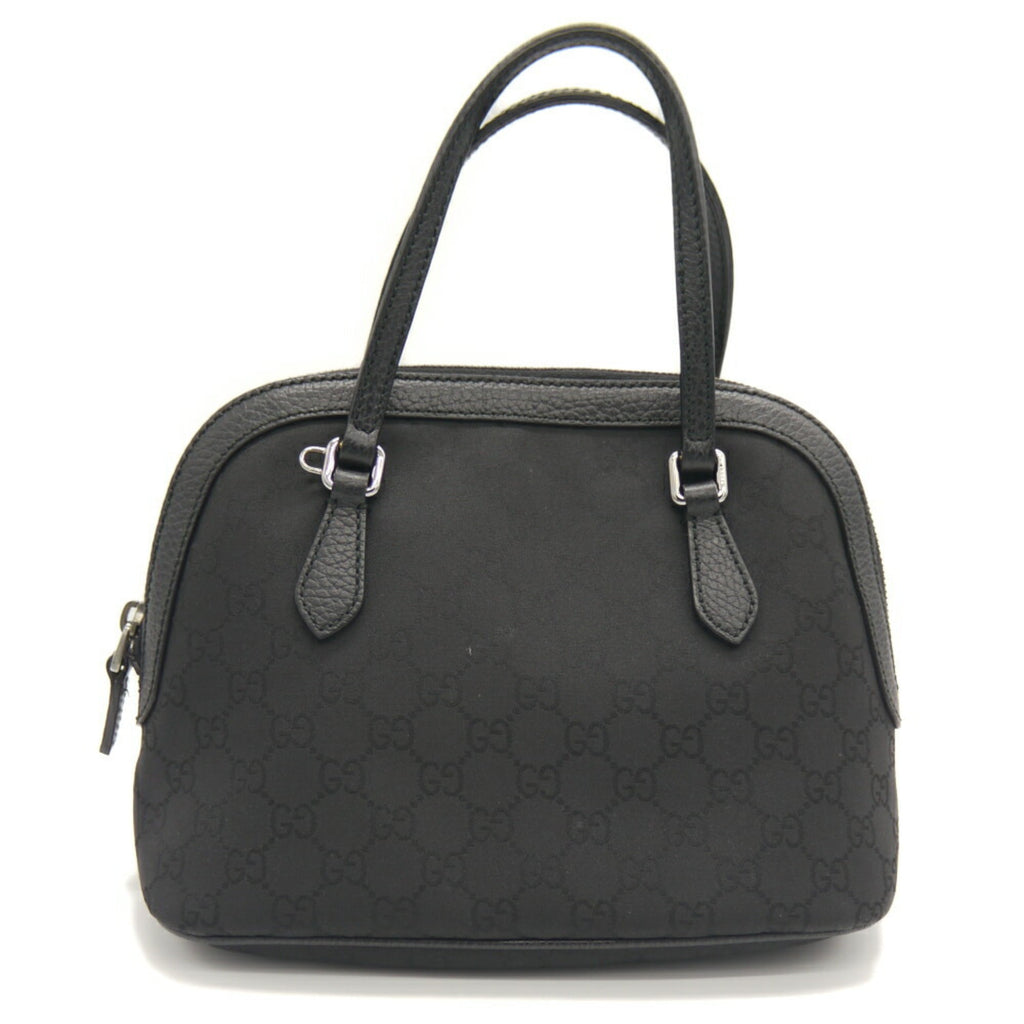 Gucci Black Nylon Leather Handbag Shoulder Bag (Pre-Owned)