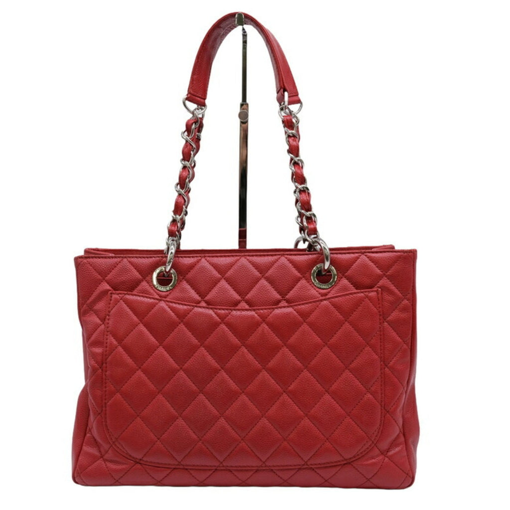 Chanel Red Color Caviar Leather Tote Bag (Pre-Owned)