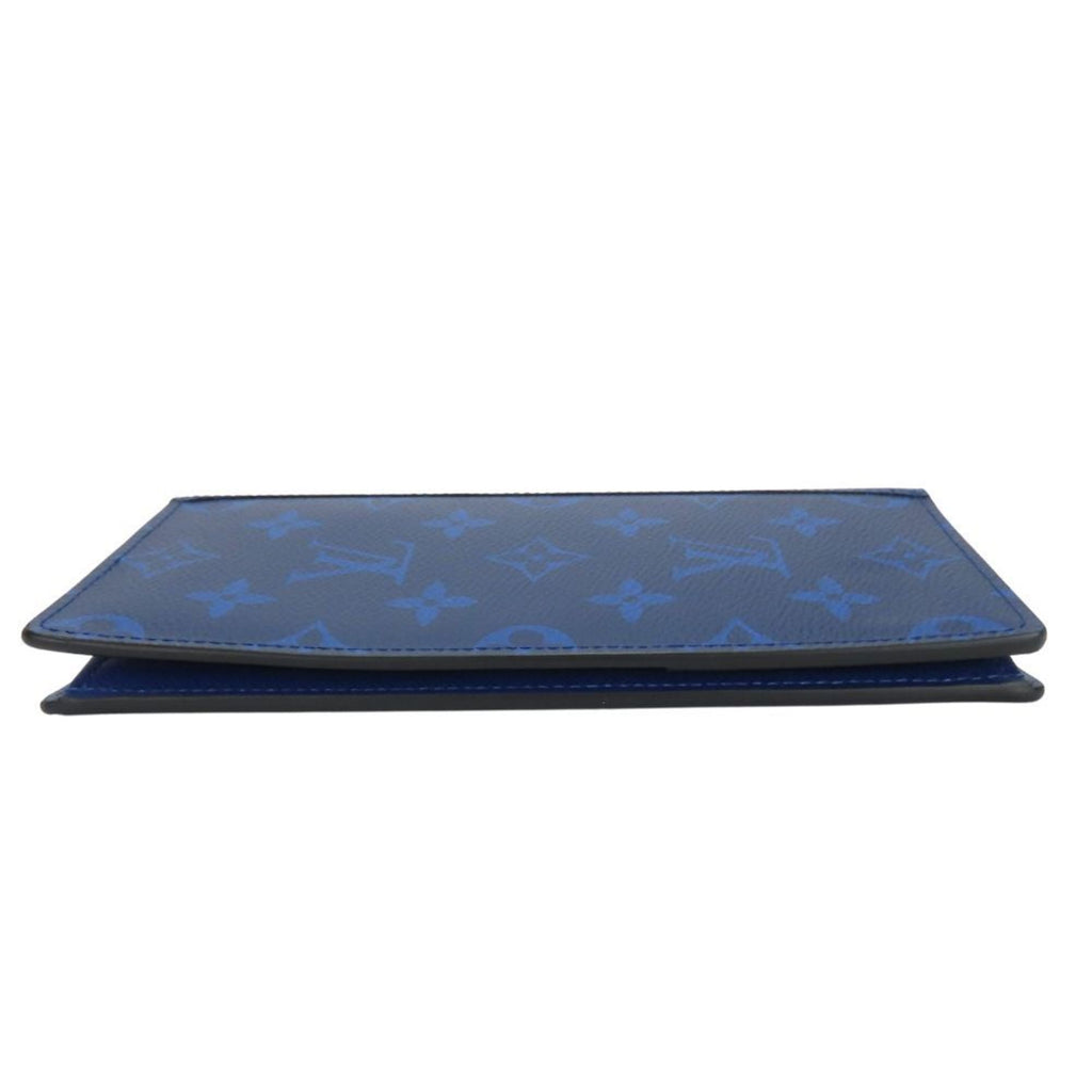 Louis Vuitton Blue Cobalt Taiga Leather Monogram Long Wallet (Bi-Fold) (Pre-Owned)