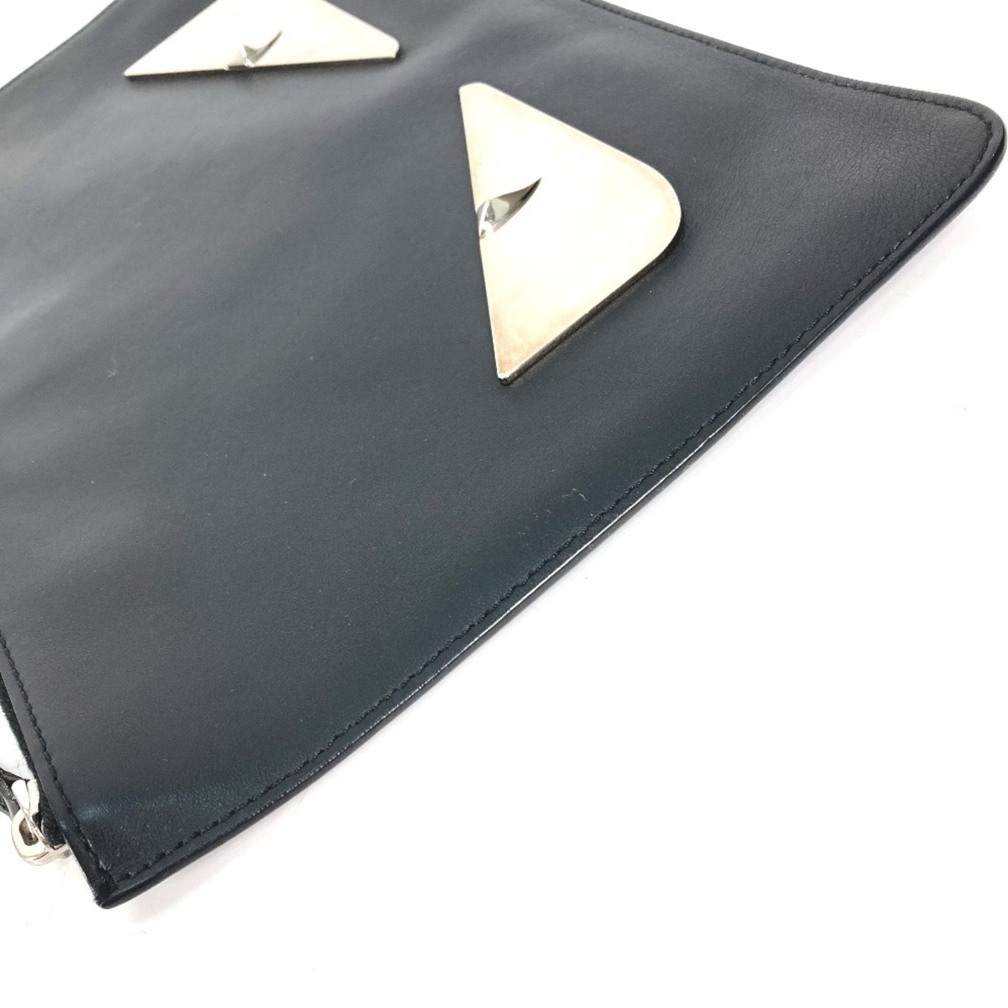 Fendi Black Leather Clutch Bag (Pre-Owned)