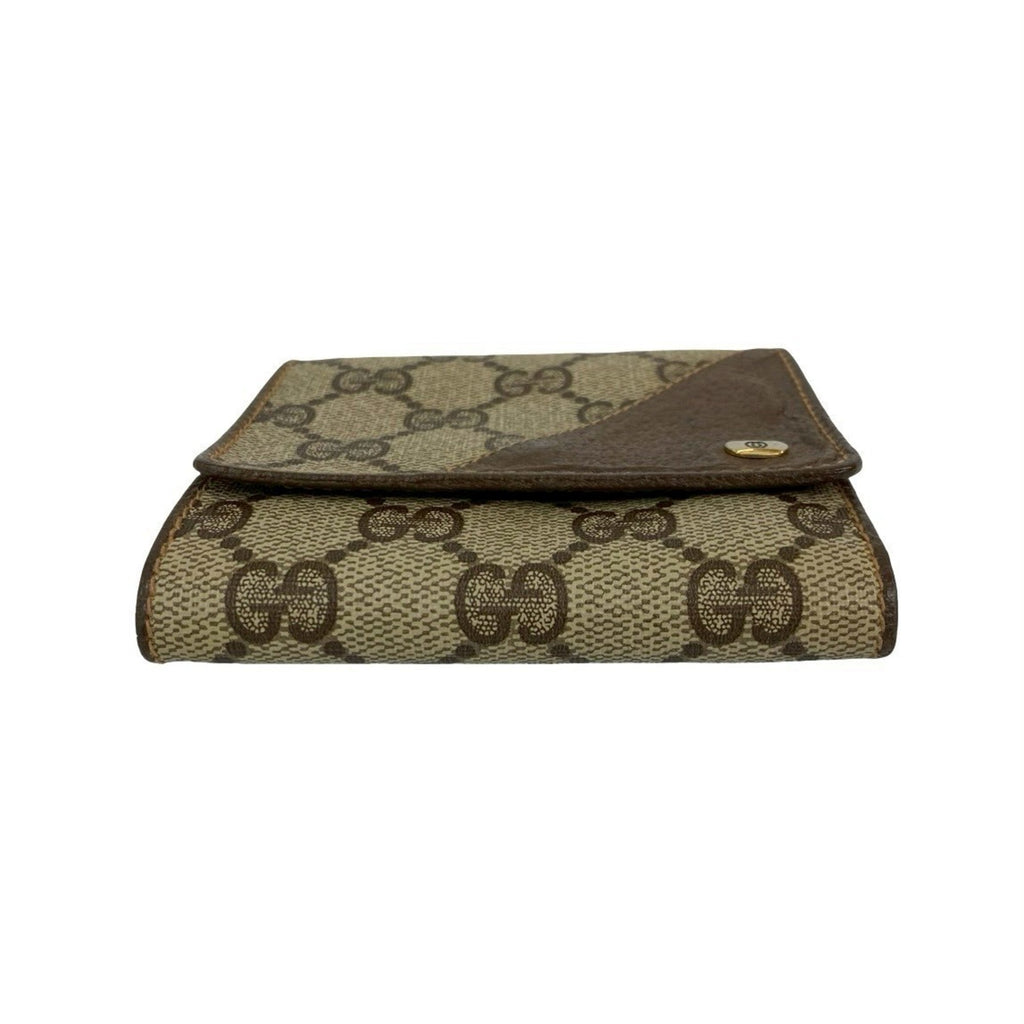 Gucci Brown Leather Pvc Wallet (Tri-Fold) (Pre-Owned)