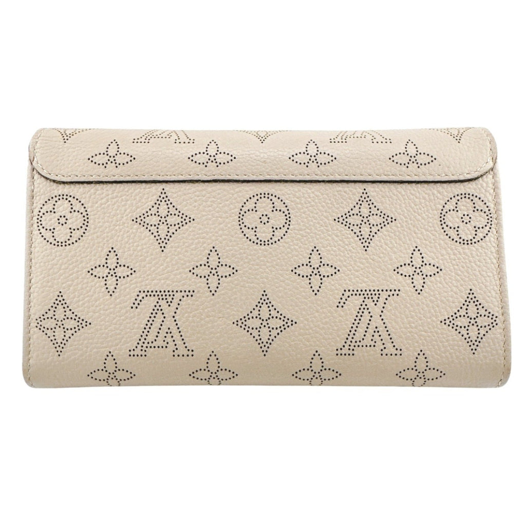 Louis Vuitton Beige Galle Monogram Mahina Leather Long Wallet (Tri-Fold) (Pre-Owned)