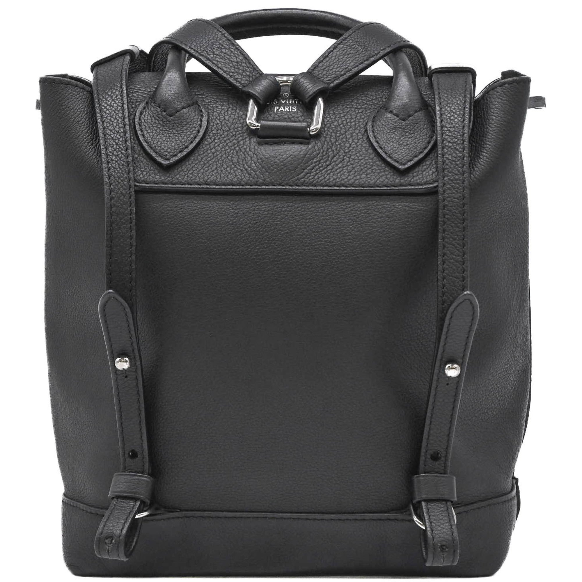 Louis Vuitton Black Leather Backpack (Pre-Owned)