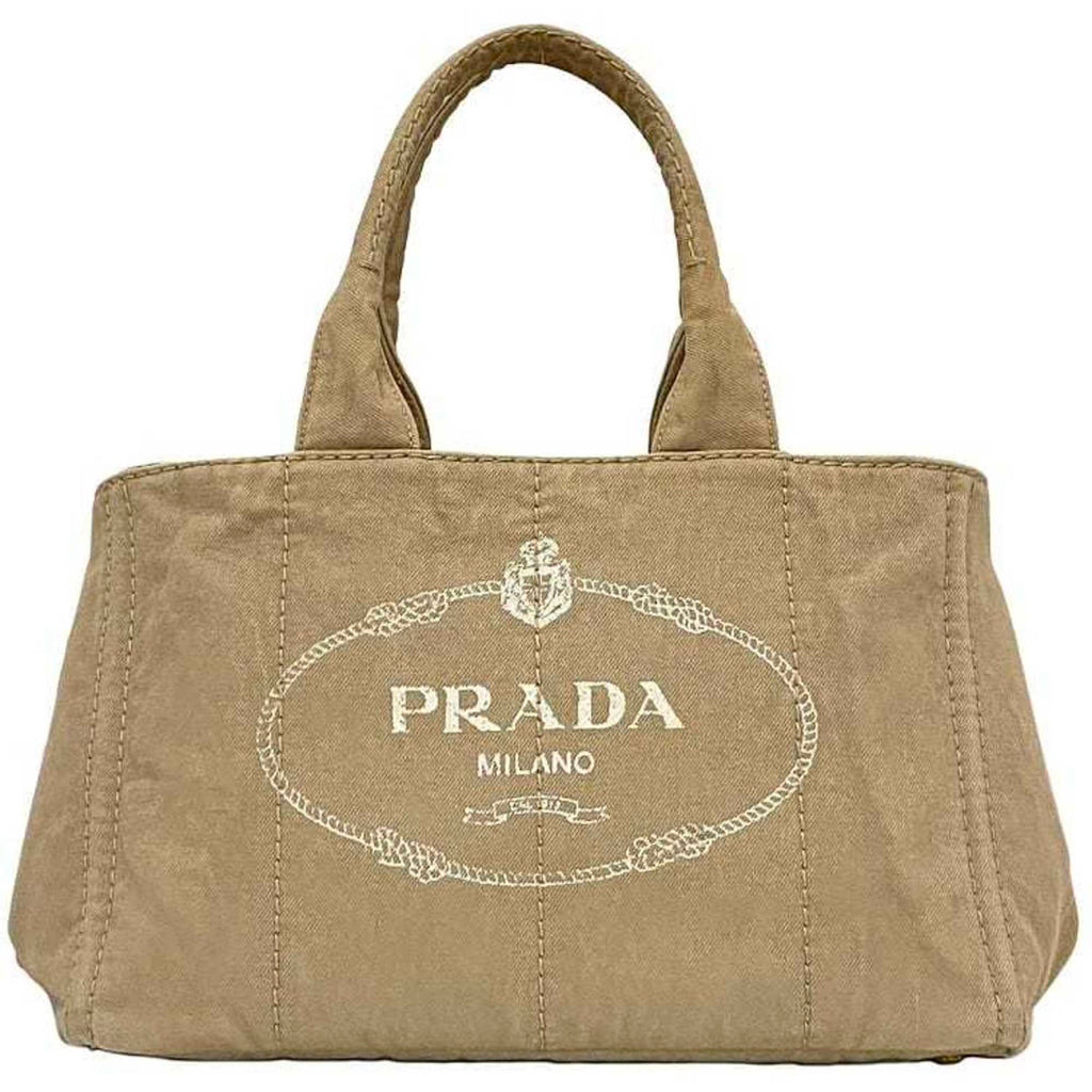 Prada Beige Canapa Handbag Tote Bag (Pre-Owned)