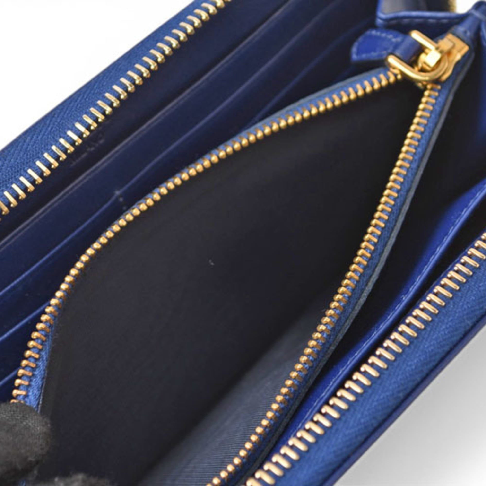 Prada Blue Bluette Tessuto Long Wallet (Bi-Fold) (Pre-Owned)