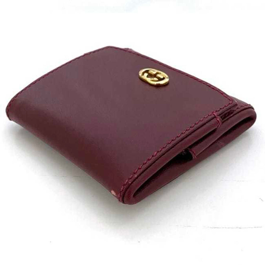Gucci Bordeaux Leather Coin Purse/Coin Case (Pre-Owned)