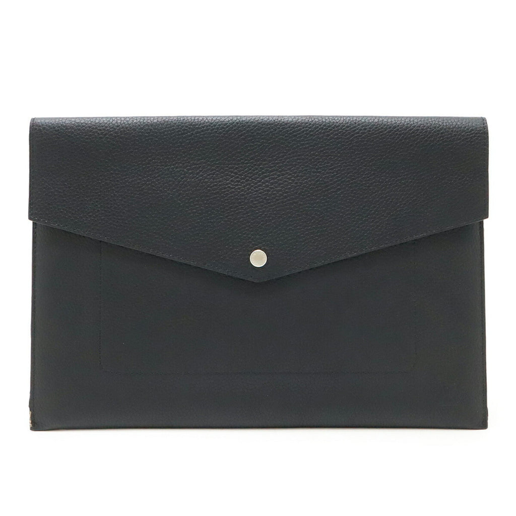 Louis Vuitton Noir Leather Clutch Bag Pochette (Pre-Owned)