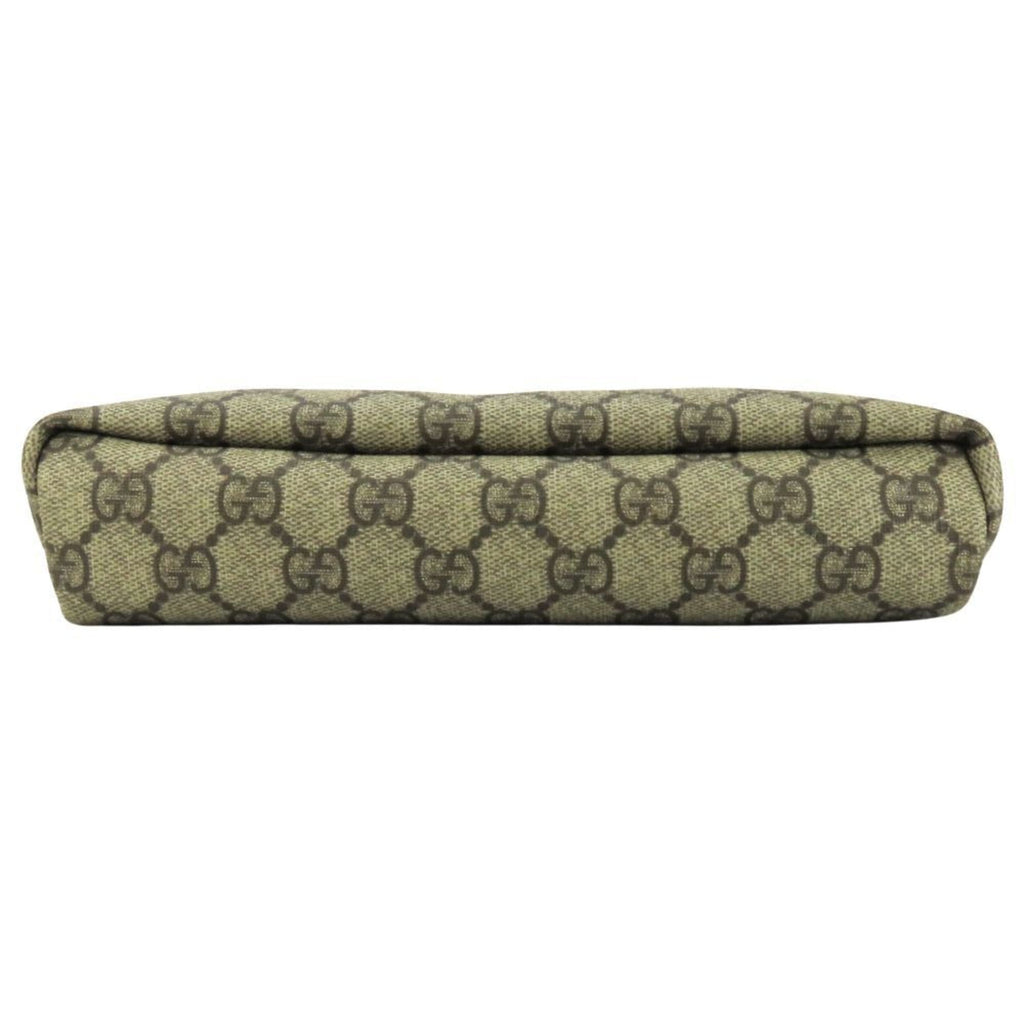 Gucci Beige Dark Brown Gg Supreme Leather Shoulder Bag (Pre-Owned)