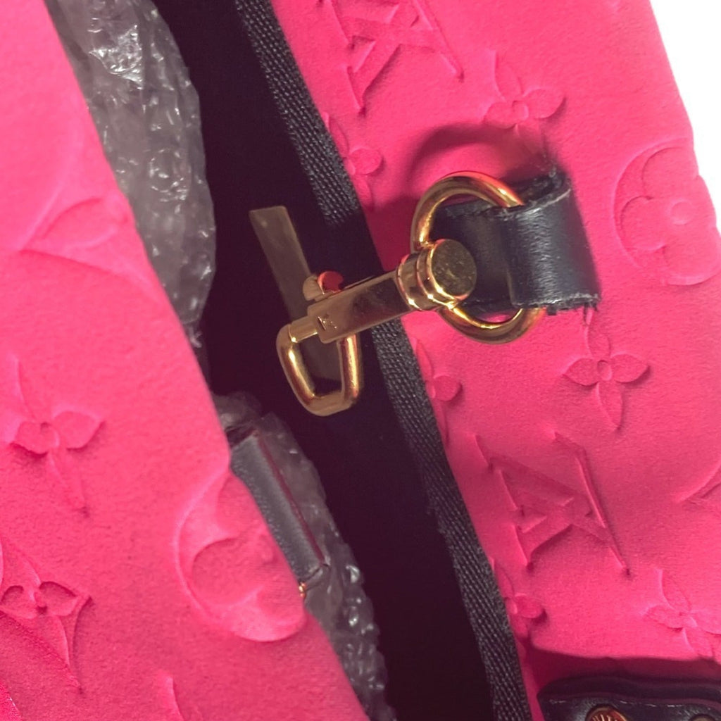 Louis Vuitton Black Pink Microfiber Shoulder Bag Tote Bag (Pre-Owned)