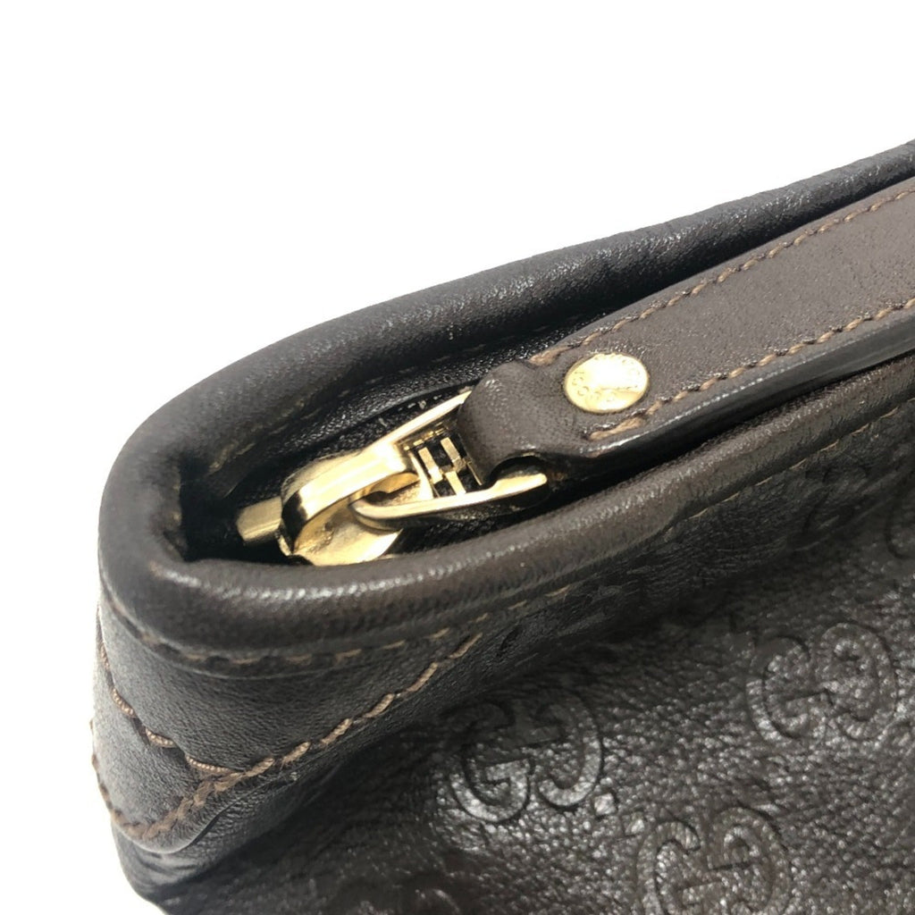 Gucci Brown Leather Handbag Tote Bag (Pre-Owned)