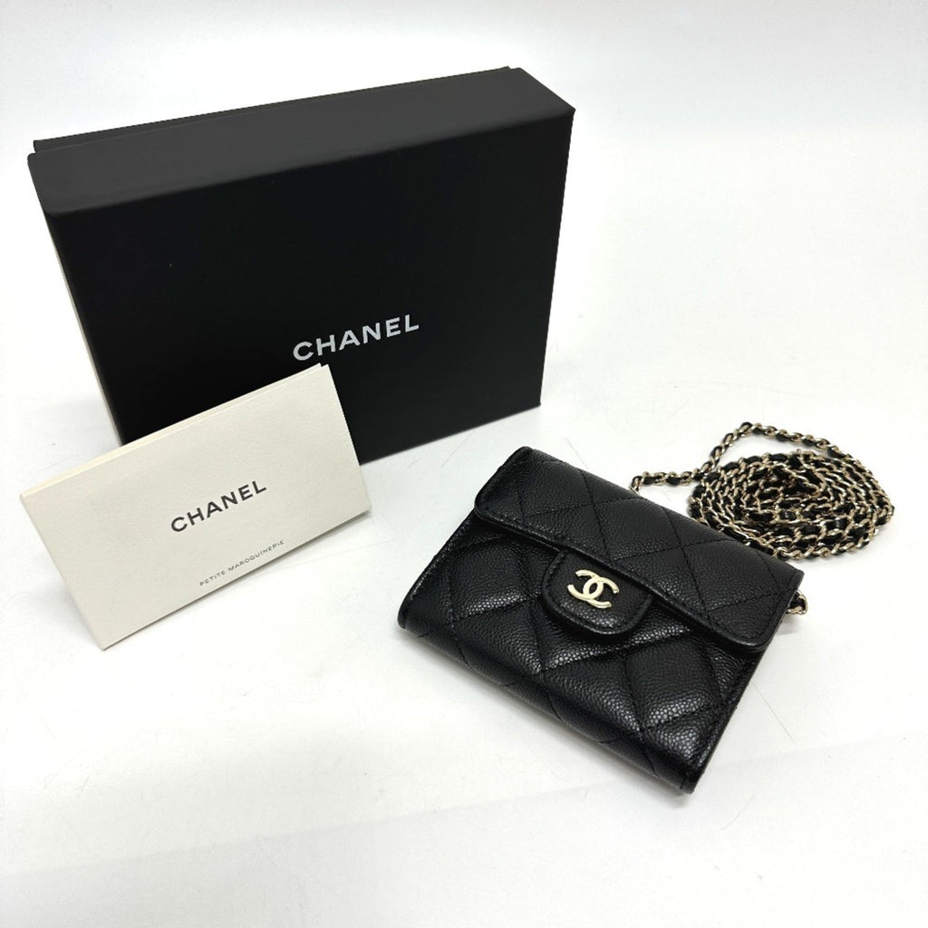 Chanel Black Grained Calfskin Coin Purse/Coin Case (Pre-Owned)