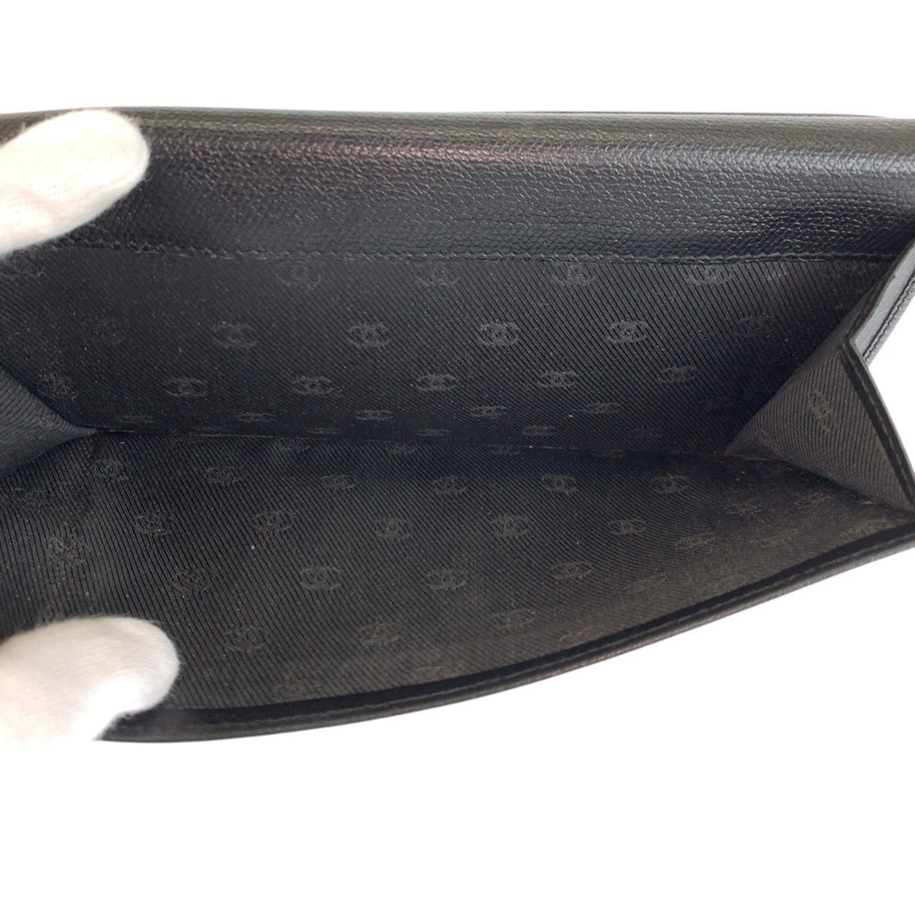 Chanel Black Leather Wallet (Bi-Fold) (Pre-Owned)