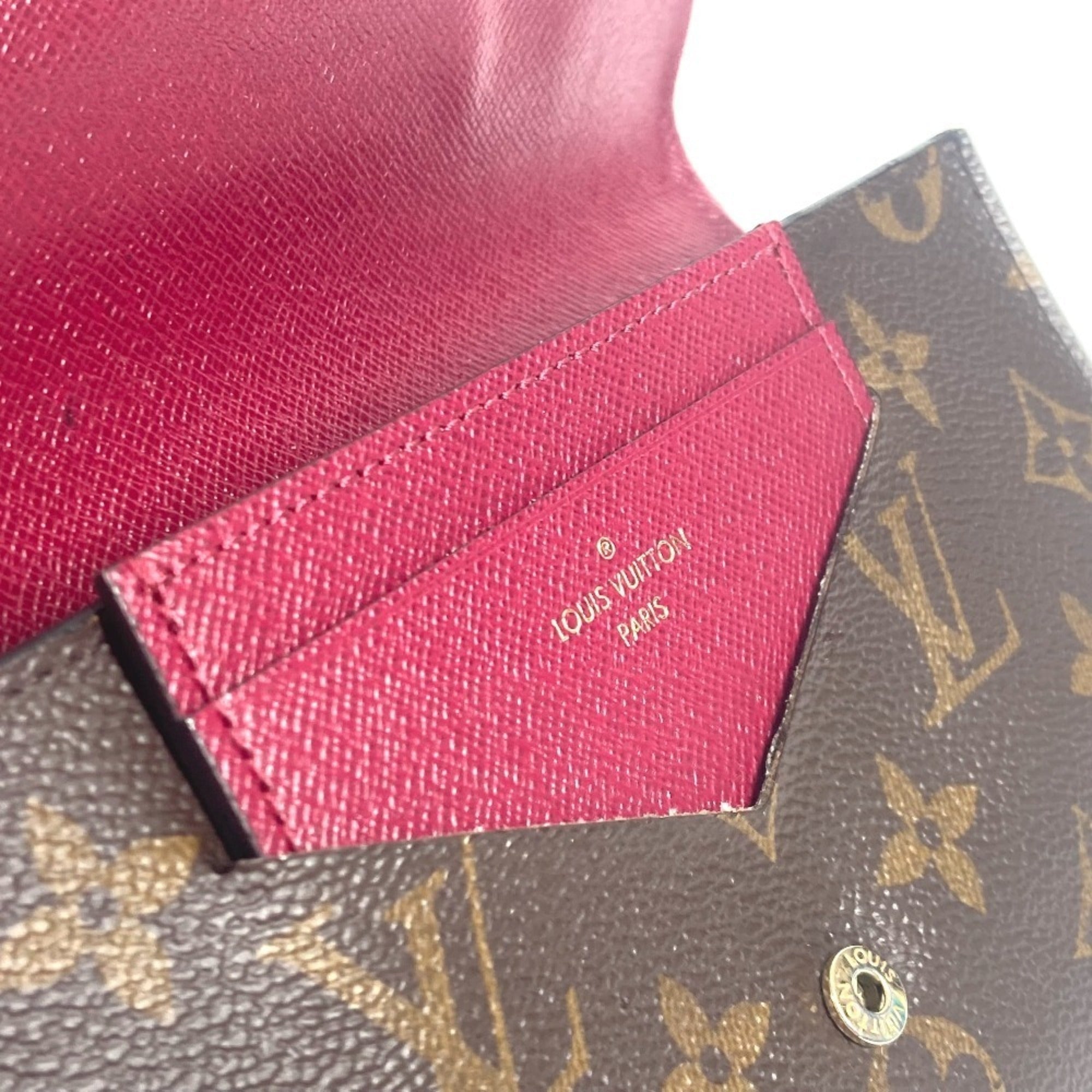 Louis Vuitton Monogram Brown Pink Monogram Long Wallet (Bi-Fold) (Pre-Owned)
