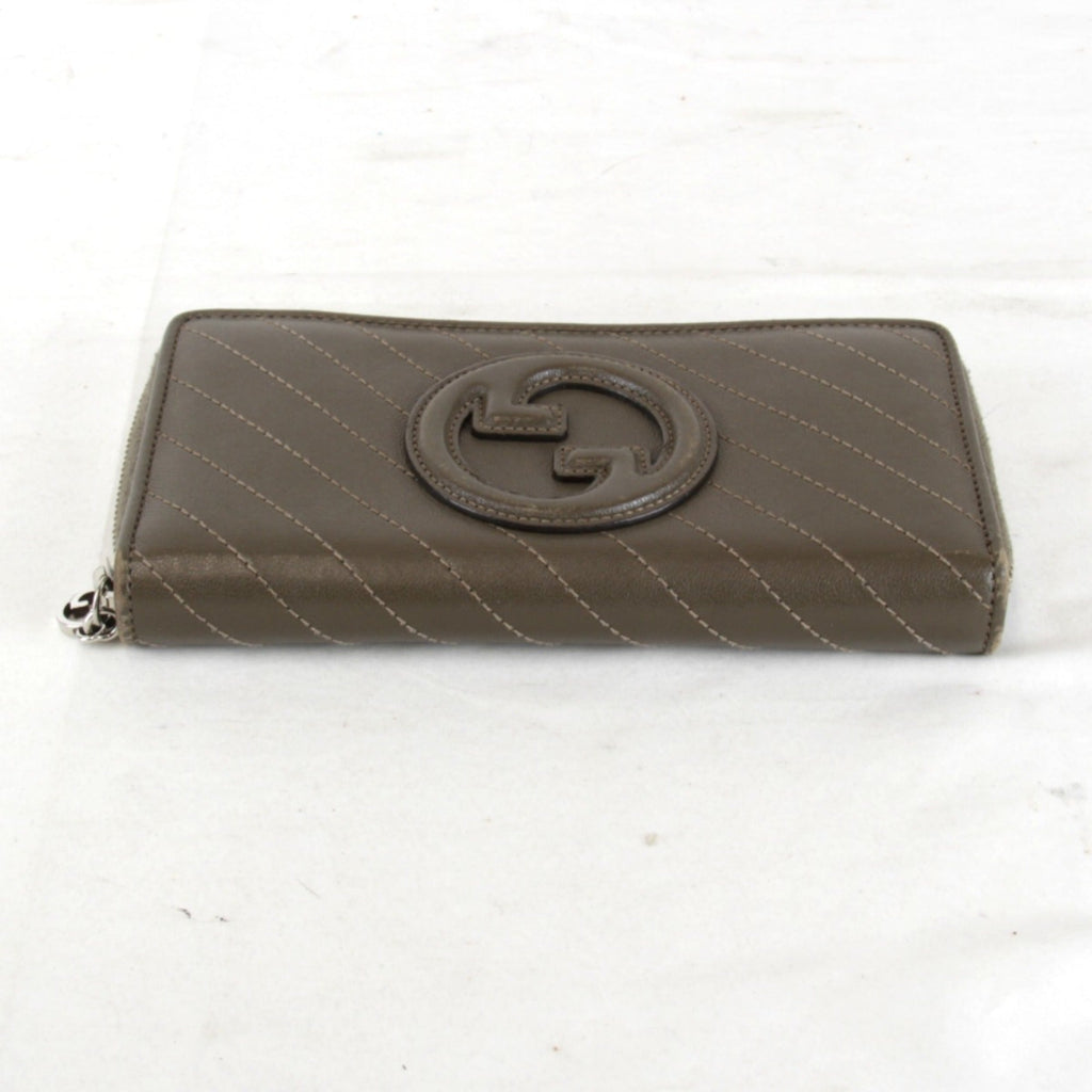Gucci Brown Leather Long Wallet (Bi-Fold) (Pre-Owned)