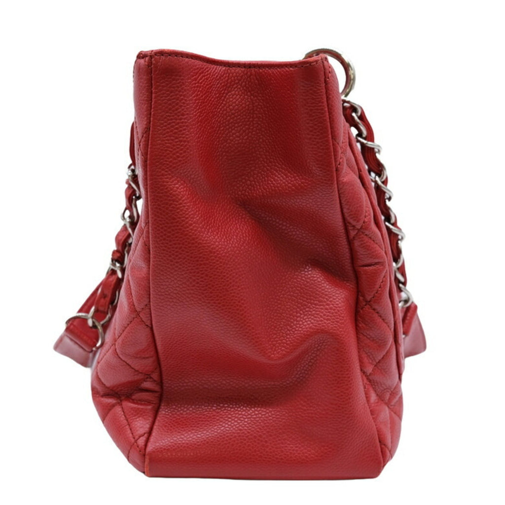 Chanel Red Color Caviar Leather Tote Bag (Pre-Owned)