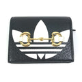 Gucci Black White Leather Chain/Shoulder Wallet (Pre-Owned)