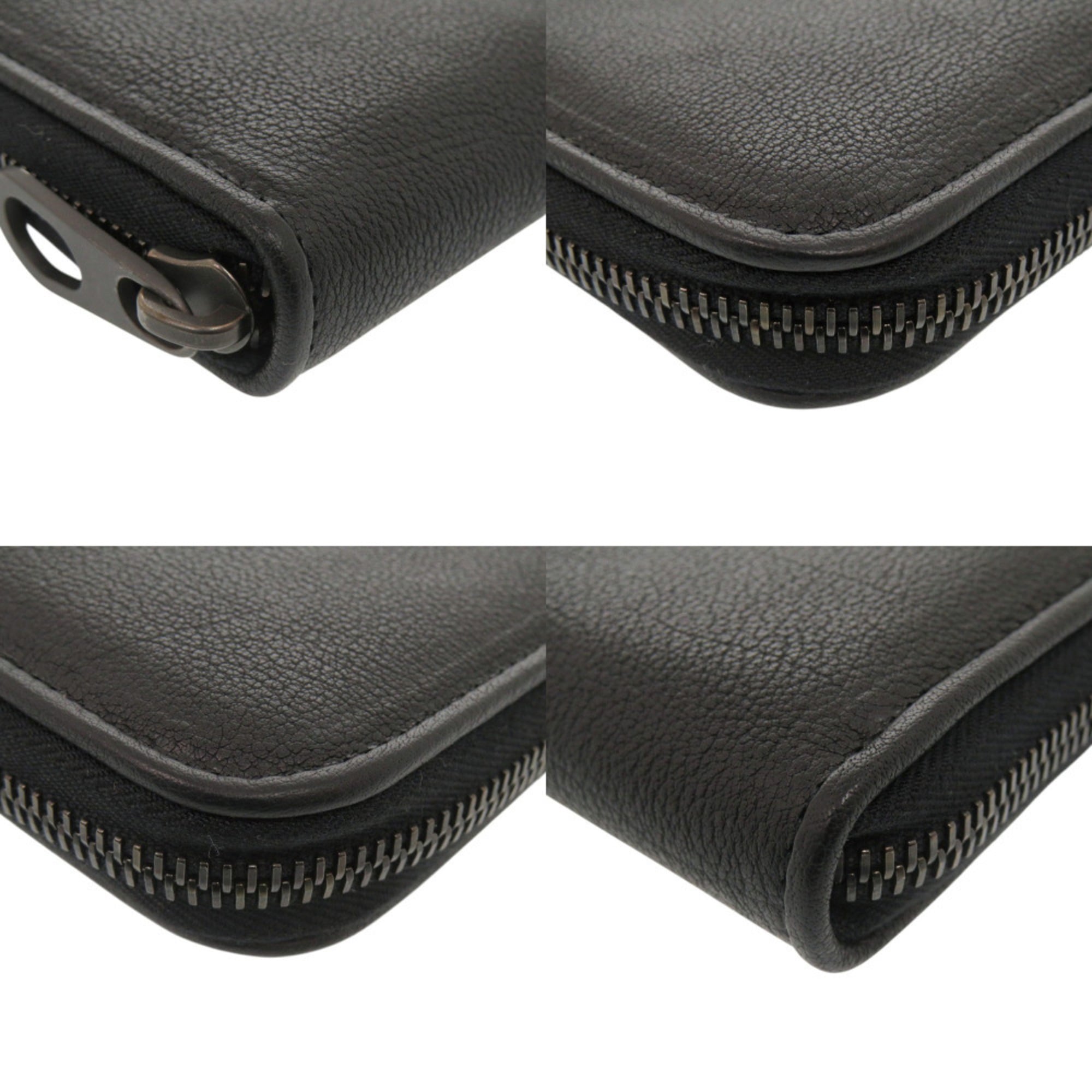 Bottega Veneta Black Leather Long Wallet (Bi-Fold) (Pre-Owned)