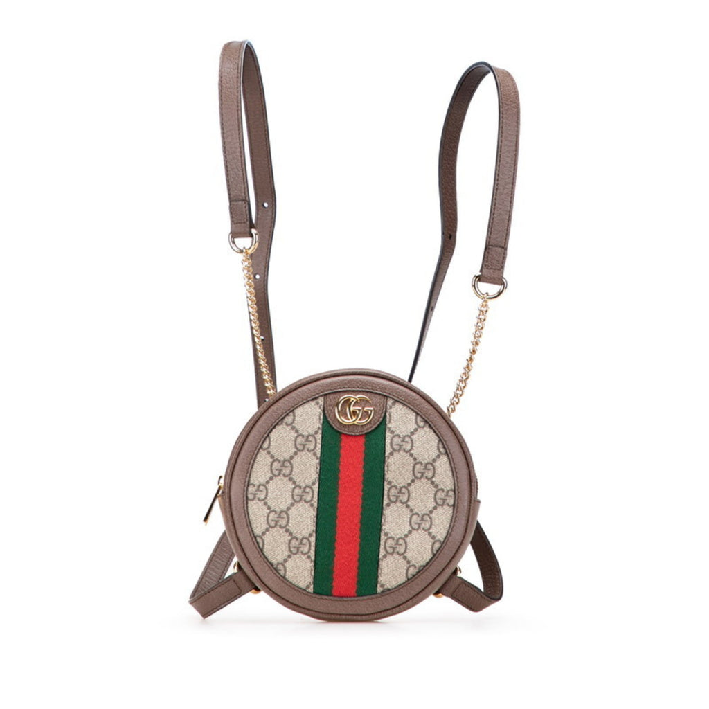 Gucci Beige Brown Pvc Leather Backpack (Pre-Owned)