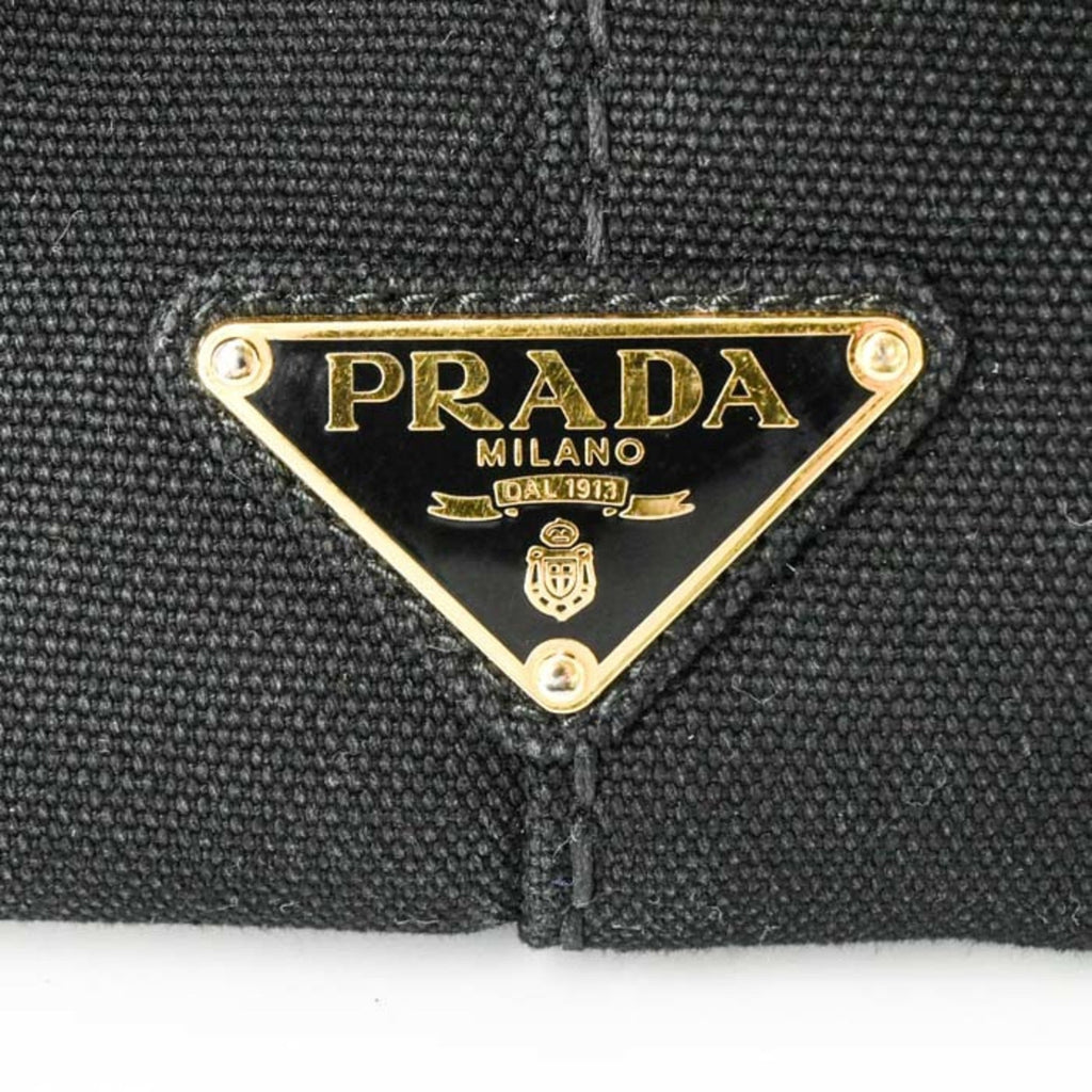 Prada Black Denim Handbag Shoulder Bag Tote Bag (Pre-Owned)