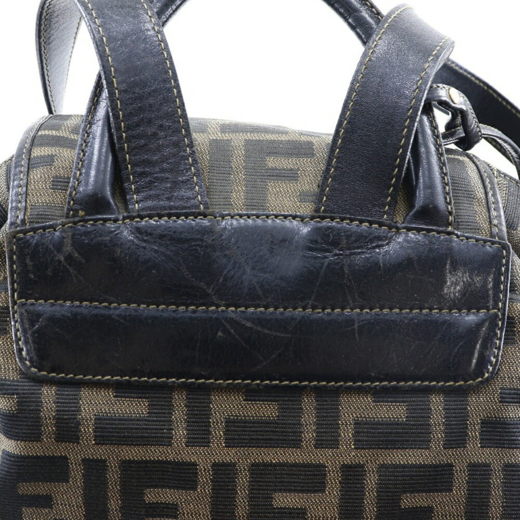 Fendi Brown Canvas Leather Backpack (Pre-Owned)