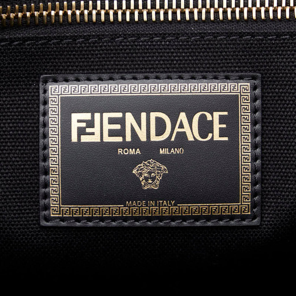 Fendi Black Yellow Canvas Shoulder Bag Tote Bag (Pre-Owned)