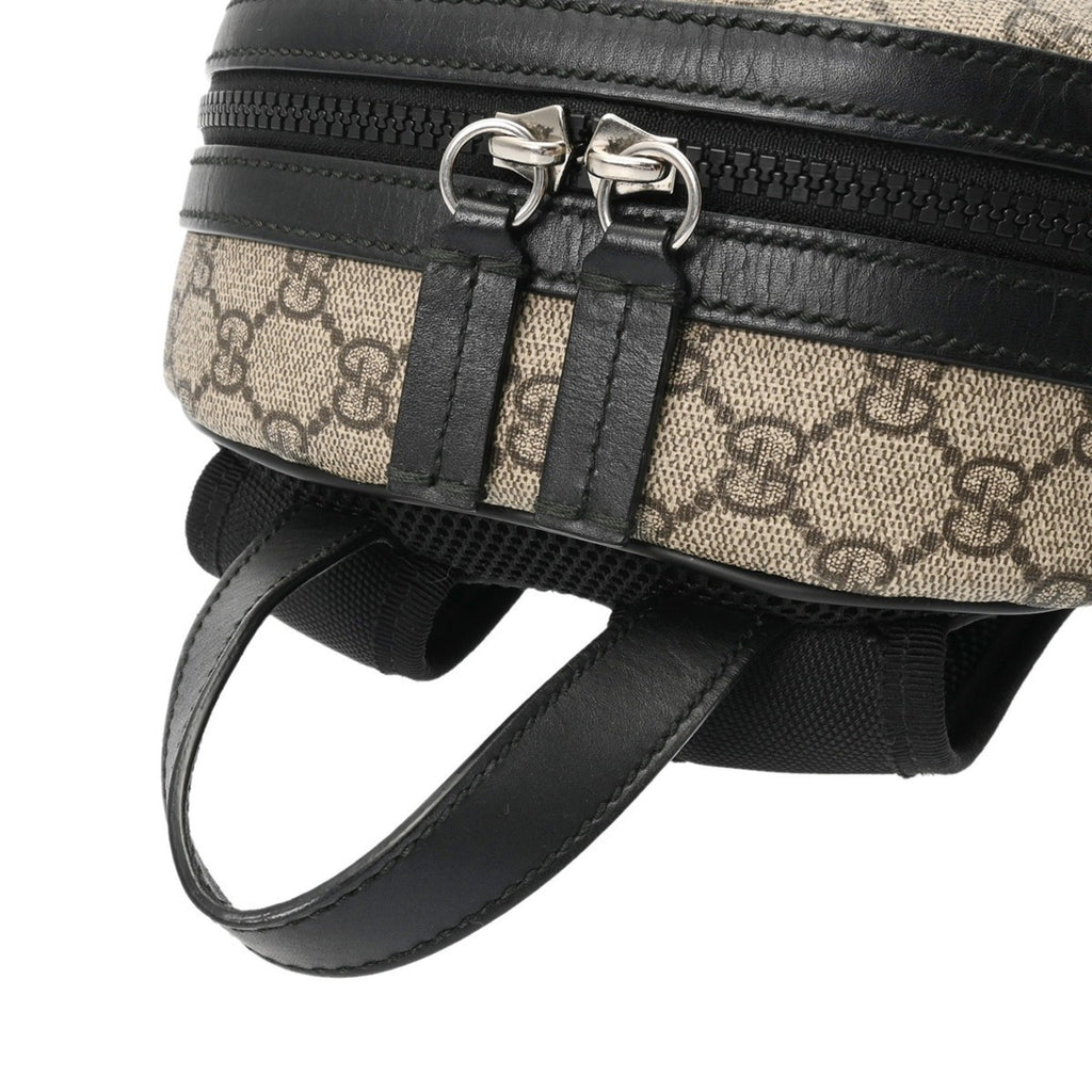 Gucci Beige Gg Supreme Canvas Leather Backpack (Pre-Owned)