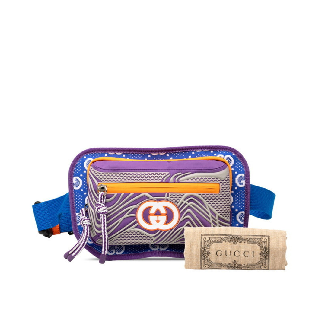 Gucci Blue Orange Purple Nylon Rubber Sling Bag (Pre-Owned)