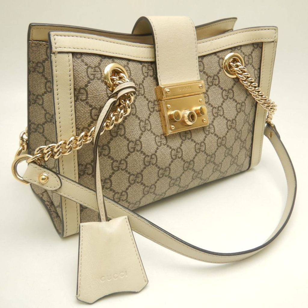 Gucci Padlock Beige Ivory Gg Supreme Tote Bag (Pre-Owned)
