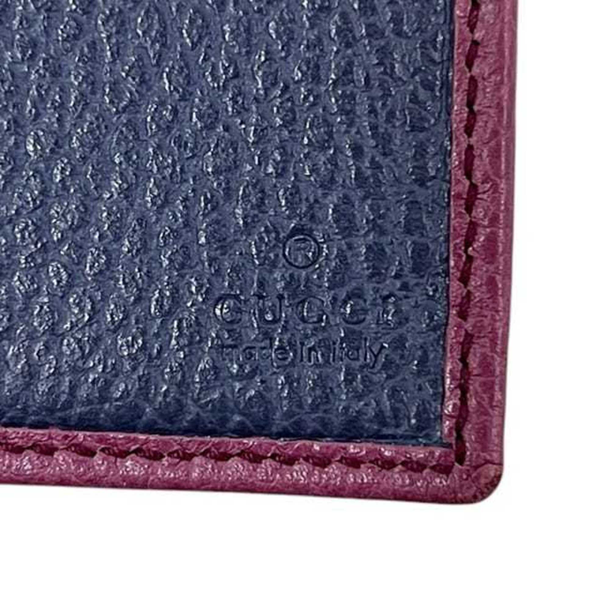 Gucci Purple Leather Long Wallet (Bi-Fold) (Pre-Owned)