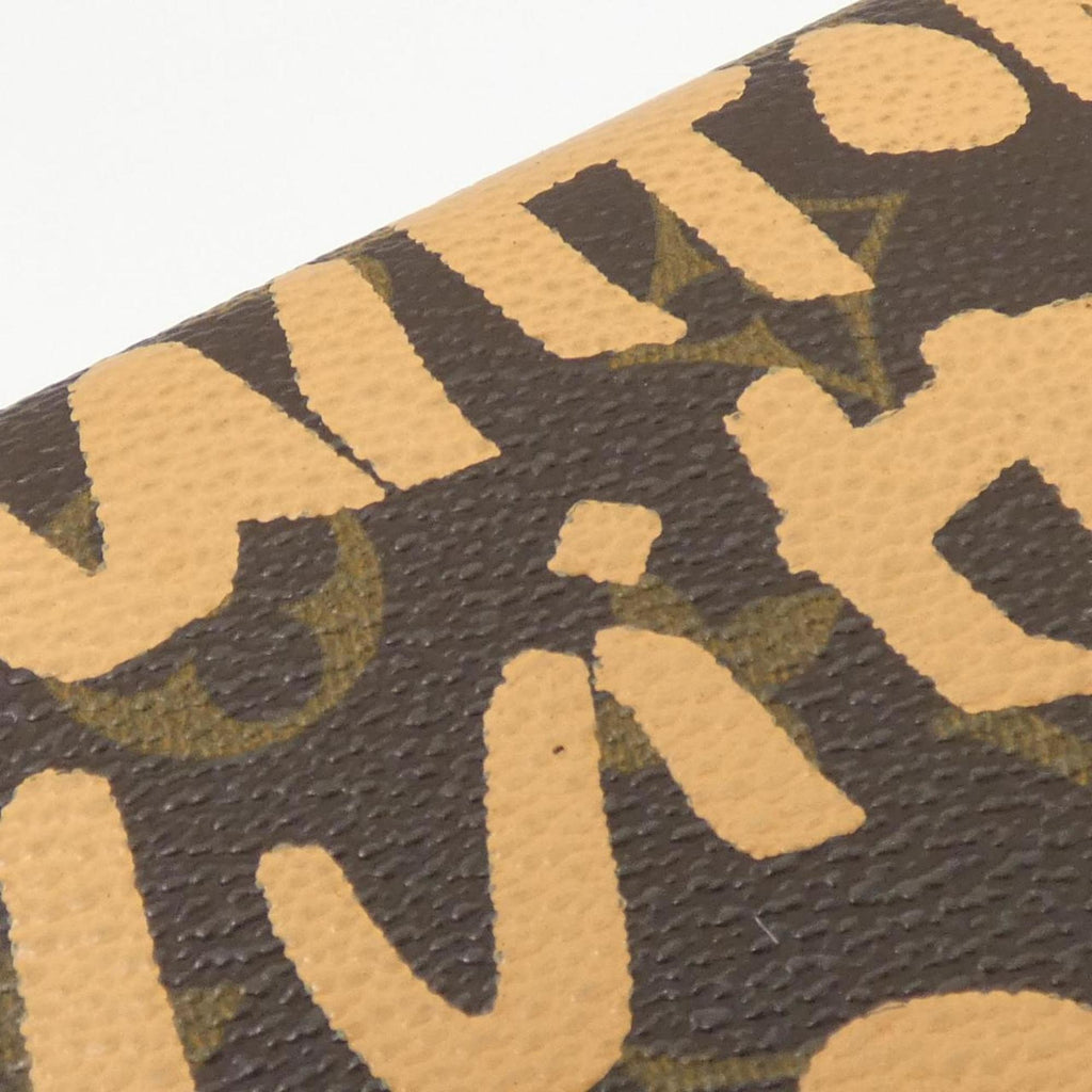 Louis Vuitton Monogram Graffiti Marron Peach Coated Canvas Long Wallet (Bi-Fold) (Pre-Owned)