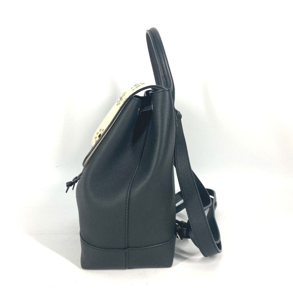 Louis Vuitton Black White Leather Backpack (Pre-Owned)