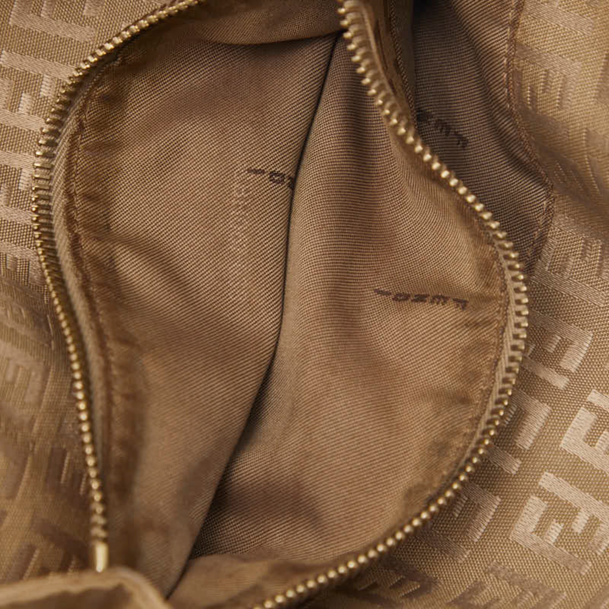 Fendi Beige Nylon Leather Handbag Tote Bag (Pre-Owned)