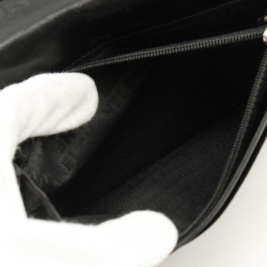 Chanel Black Leather Long Wallet (Bi-Fold) (Pre-Owned)