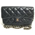 Chanel Black Leather Shoulder Bag (Pre-Owned)