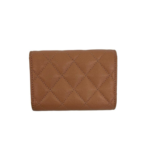 Chanel Beige Pink Grained Calfskin Wallet (Tri-Fold) (Pre-Owned)