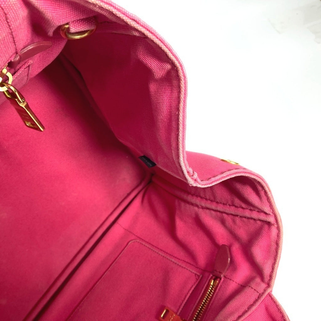 Prada Pink Canvas Handbag Tote Bag (Pre-Owned)