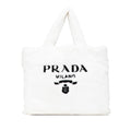 Prada White Pile Fabric Tote Bag (Pre-Owned)