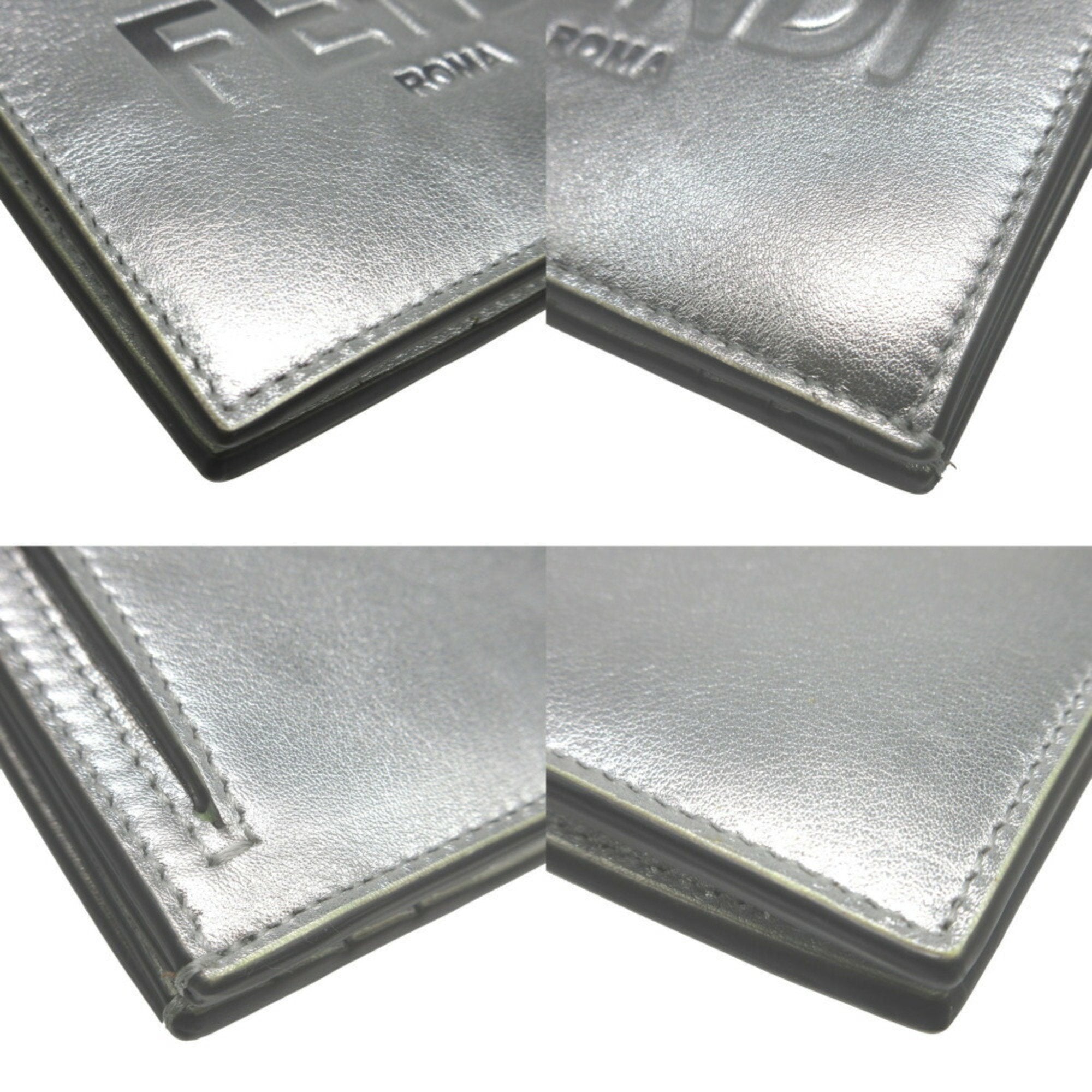 Fendi Silver Leather Wallet (Bi-Fold) (Pre-Owned)