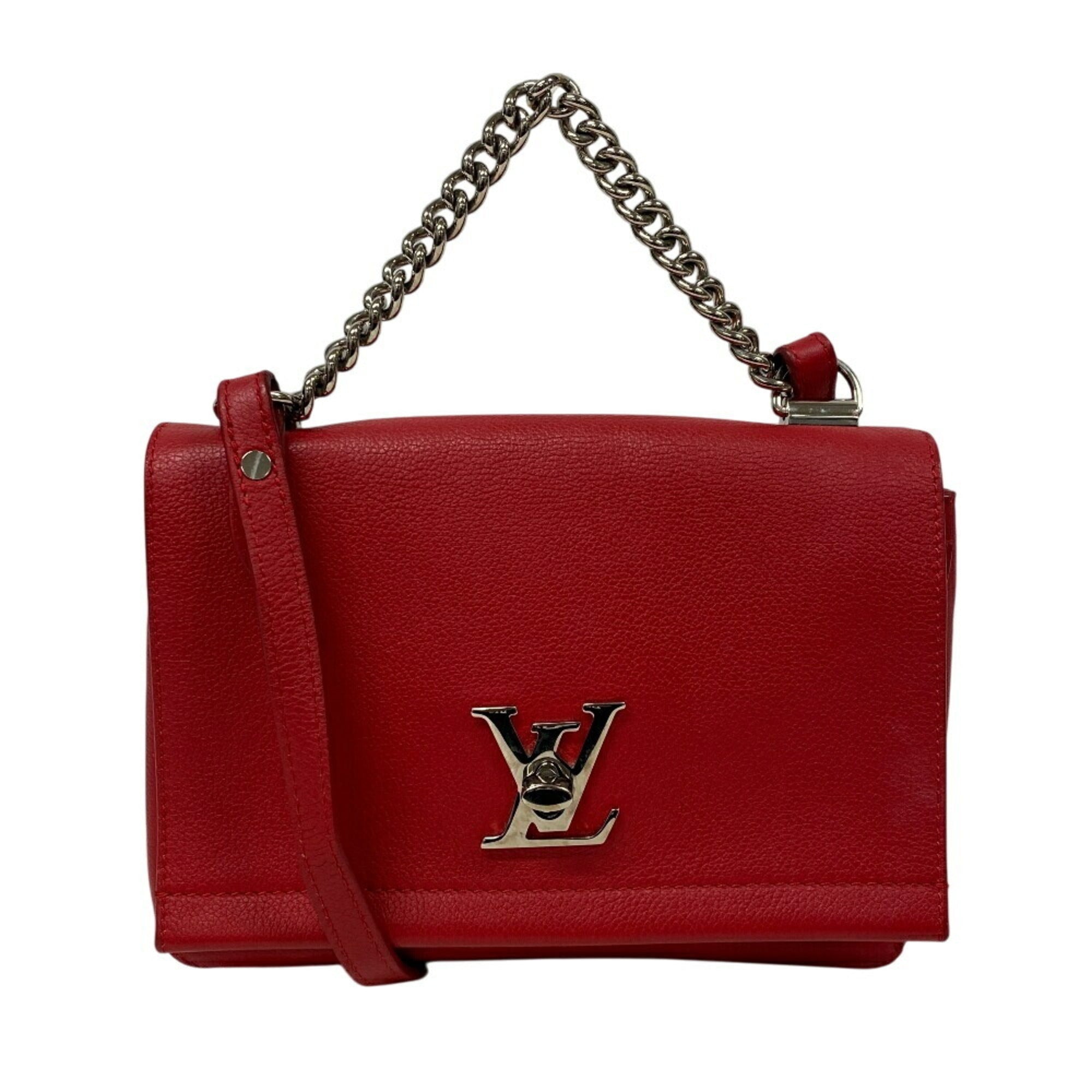 Louis Vuitton Red Color Leather Shoulder Bag (Pre-Owned)