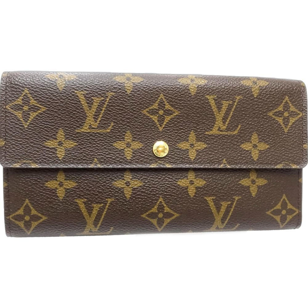 Louis Vuitton Monogram Brown Canvas Long Wallet (Bi-Fold) (Pre-Owned)