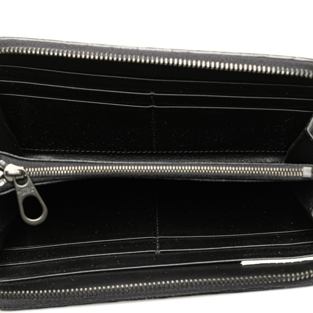Bottega Veneta Black Leather Long Wallet (Bi-Fold) (Pre-Owned)